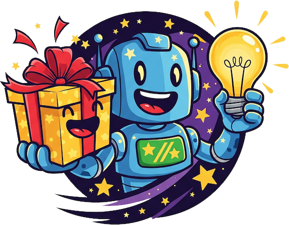 Gift Giving Cartoon Robot
